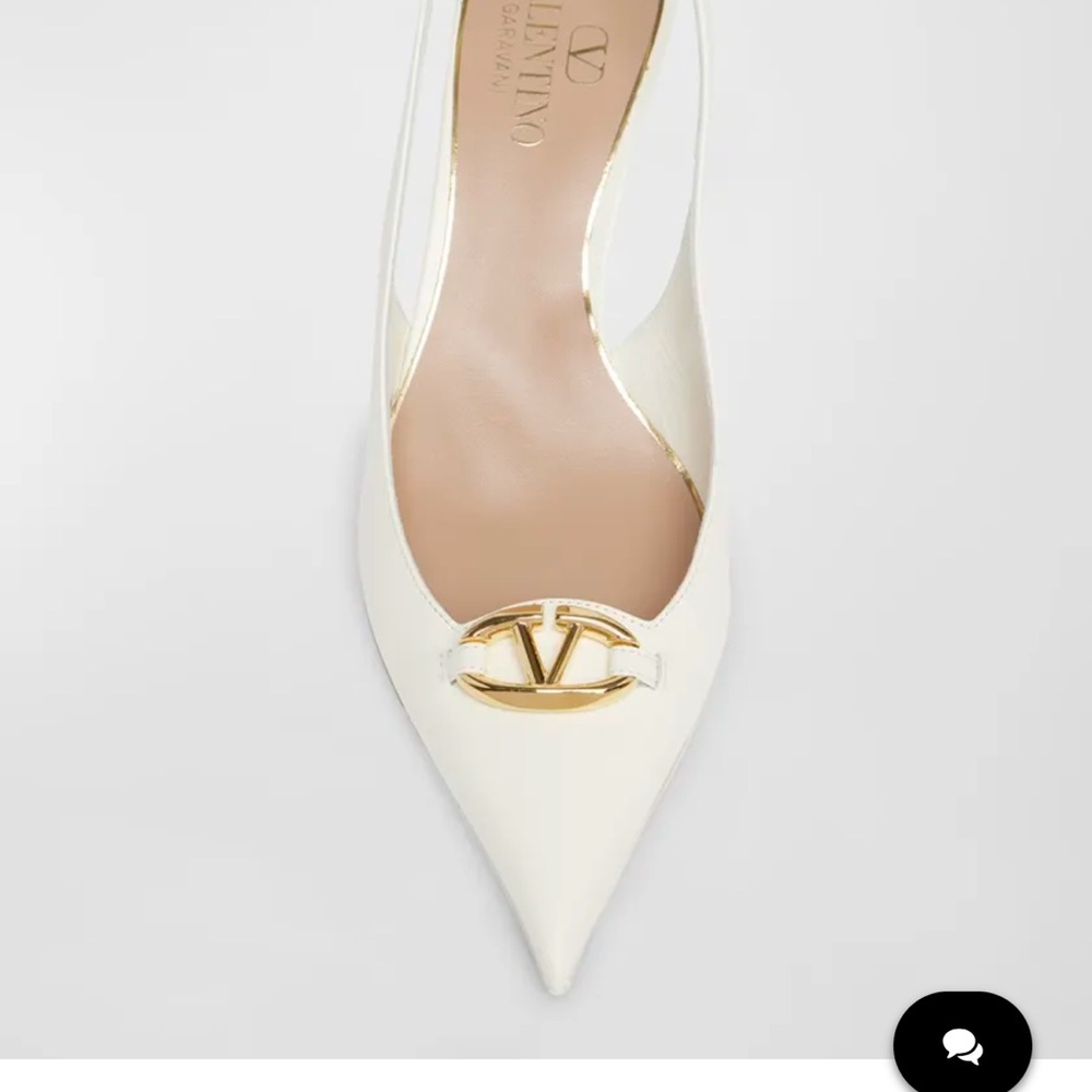 VALENTINO Garavani VLogo Medallion Leather Slingback Pumps
